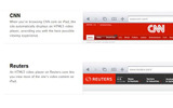 CNNやReutersといった代表的なニュースサイトの例。「HTML5 video」の部分を強調するの画像