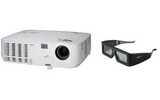 NP216J-3D本体と付属の3D専用メガネの画像