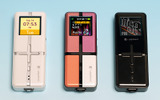 gigabeat P5 ホワイトパレット(左)、同レッドパレット(中)、gigabeat P10 ブラッククローム(右)の画像
