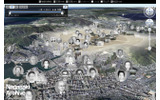 Google Earthに情報をマッピングした「Nagasaki Archive」の画像