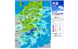 「東京アメッシュ」よりも広いエリアをカバーしている東京電力「雨量、雷観測情報」の画像