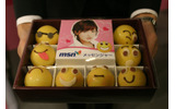 今回用意されたMSNメッセンジャーの絵文字キャラのチョコレートは、残念ながら非売品とのこと。の画像