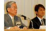 フジテレビジョン(フジテレビ)は、保有するライブドア株をUSEN代表取締役社長の宇野康秀氏に売却することを決定した。これを受け、同氏とフジテレビ会長である日枝久氏が出席して記者会見が開催された。の画像