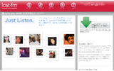 日本語版「Last.fm」トップページの画像