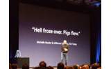　アップルコンピュータは、2006年8月7日（現地時間）、米国サンフランシスコで開催中のアップル世界開発者会議 基調講演にて、Mac用の新オペレーティングシステム「Mac OS X 10.5（開発名：Leopardレパード）」を初公開した。の画像