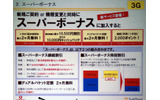 　ボーダフォンは、同社がサービスを行う3G携帯向け新サービス「スーパーボーナス」を開始。現在行われている3G携帯の割引キャンペーンの期間を9/30まで延長し、新サービス加入時にも同キャンペーンを利用できることを発表した。の画像