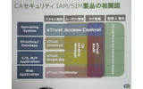 eTrust Access Controllの位置づけ。OSレベルで、アクセス制御を中心に、ユーザID管理、ログ管理などをサポートの画像