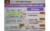 Virtageは、I/Oアシスト機能を備える同社製のチップセットとVirtageハイパーバイザから構成されるの画像