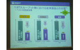 1.6Tbpsのスループット時における費用対効果では、ラック容量、消費電力、重量のいずれもT1600が優れていることが紹介されたの画像