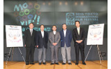 福田慶治事務局長、角川歴彦チェアマン、山下洋輔氏、羽佐間道夫氏、高井英幸理事長の画像