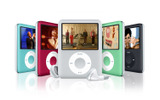 第3世代iPod nano（左からブルー/レッド/シルバー/グリーン/ブラック）の画像