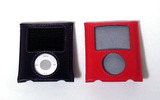Leather Pouch Case for 3rd iPod nano(左から、ネイビーブルー/レッド)の画像