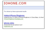 IOPHONE.COMのサイト。このドメイン名はiPhoneの正式発表の2007年1月9日に登録されていたの画像