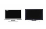 左から、シャープ、東芝の液晶テレビの画像