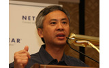 NETGEARのChairman、CEO&FounderのPatrick Lo。NETGEAERは家庭とSOHO向けで強みを持っている会社だの画像