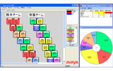 稼働状況の円グラフ表示とCMS Webサービス連携 【左】待ち呼ウィンドウ 【右】スーパーバイザーモニター上の画面の画像