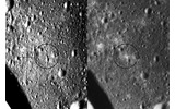 アポロ15号が撮影した着陸地点の写真。左が着陸前で右が着陸後（出典：　P25-51, Apollo 15 Preliminary Science Report （NASASP-289）の画像