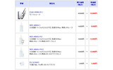 全5製品の新価格(消費税含む)の画像