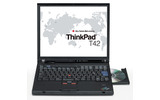 同社初の指紋センサー搭載モデルも用意されたThinkPad T42。CPUは、Pentium M 745（1.8GHz）/735（1.7GHz）/725（1.6GHz）を選択可能の画像