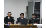 左より、NTTデータ ビジネスソリューション事業本部 執行役員 事業本部長 神田文男氏、データセンタビジネスユニット長 年清昭彦氏、データセンタビジネスユニット 次世代IT基盤推進室長 濱口雅史氏の画像