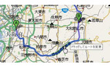 地図上のポイントをドラッグしてルートの変更も可能の画像
