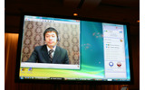 客室のノートPCとビデオ会議：カメラウィンドウをここまで大きくしても画像は粗くならないの画像
