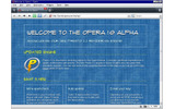 「Opera 10」アルファ版の初回起動時の画面。ポータルサイトが表示されるの画像