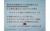 双方向型サイトの利用リスク。不適切な書き込みのよるトラブルは目立つが、悪意のある大人による「誘い出し」が一番危険だの画像
