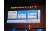 Windows Azureの構成。Compute、Storage、Manageなど基本的なモジュールの上に、「Live Services」「.NET Services」「SQL Services」などのアプリケーションが動く。このうちLive Servicesは、すでに「Windows Live」として提供しているサービスだの画像