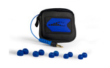Surge Bass Amplified Waterproof Headphonesと付属品の画像