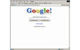 Googleの黎明期(1998年当時)の画面。Googleのロゴと検索ボックスだけの真っ白なホームページだったとのことの画像