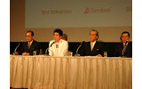 ライブドア、フジテレビ、ニッポン放送の記者会見の画像
