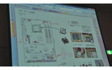 PC組み立ての授業では、パーツを接続する場所を手書きで指示の画像