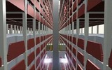 クレーンがコンテナをICタグ読取場所まで自動搬送の画像