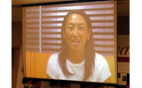 CHINA OPEN出場のため会見を欠席した杉山愛さんはビデオメッセージで参加。年会を通じ、勝ち試合数×1万円を日本対がん協会「乳がんをなくす　ほほえみ基金」に寄付すると発表の画像