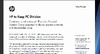 米HP、パソコン事業の維持・継続を決定