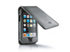 シックなブラックカラーの高級本革を採用した第2世代iPod touch用フリップレザーケース
