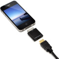 iPhoneのDockコネクタとHDMIケーブルをつなぐイメージ（iPhone/HDMIケーブルは別売）