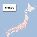 NTTドコモ　スピードテストデータのマップ