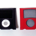 Leather Pouch Case for 3rd iPod nano（左から、ネイビーブルー/レッド）