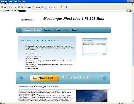 無料利用できる「Messenger Plus！ Live」（Windows Liveのプラグイン）でも代価を掠め盗ろうとする