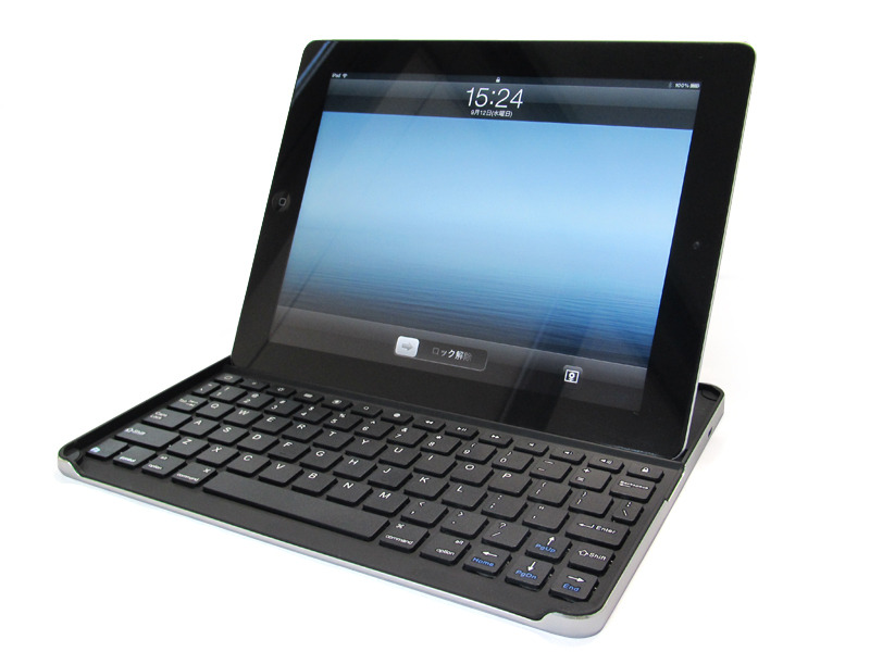 新型iPadにも対応したBluetoothキーボード付きアルミケース「MK4000-BK」