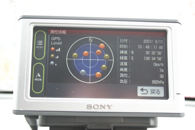 GPSの測位情報