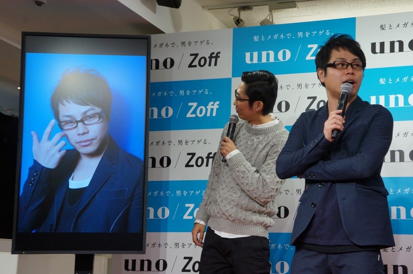 「uno/Zoff『自己ベスト写真館』PRイベント」に出席したパンサーとノンスタイル