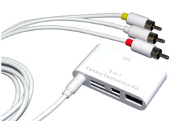 カードリーダー付き、iPad/iPhone 4/iPod touch 4th用AV/USB接続キット 画像