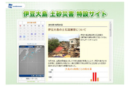 ウェザーニューズ、「伊豆大島土砂災害特設サイト」開設……二次災害へ警戒を 画像