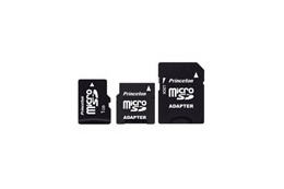 プリンストン、SDメモリーカード/miniSDカード変換アダプタ付属のmicroSDカード2GBモデル 画像