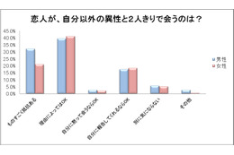 恋人が異性と2人きりで会うのはOK？　男女で意識に差 画像