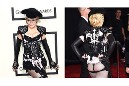 マドンナ、グラミー賞レッドカーペットでお尻を露出するハプニング 画像