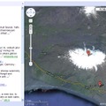“A”が今回の噴火のあった氷河の位置